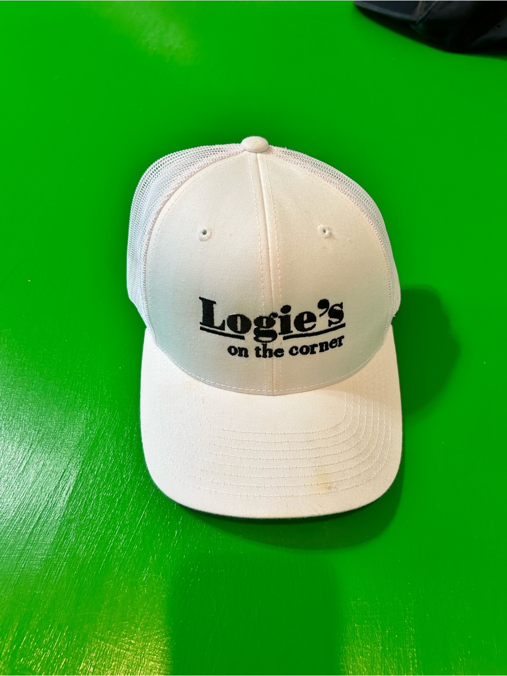 Logie's on the corner White Mesh Trucker Hat